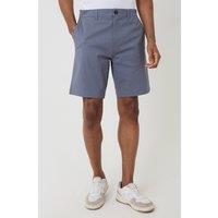 Threadbare Men's Cotton Regular Fit Stretch Chino Shorts in Blue | Size: 36R