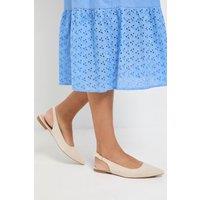 Dorothy Perkins Women's Nicci Faux Suede Pointed Slingback Flat Ballet Pumps in Beige | Size: 7