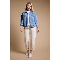 Dorothy Perkins Women's Oversized Denim Jacket in Light Wash | Size: 8