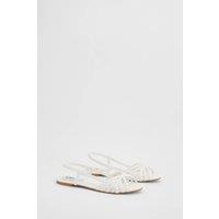 Dorothy Perkins Women's Elaina Cross Strap Slingback Flat Sandals in White | Size: 4