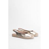 Dorothy Perkins Women's Priscilla Faux Suede Slingback Espadrille Flats in Gold | Size: 6