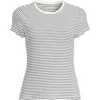 Lands' End Women's Plus Short Sleeve Micro Rib Mini T-Shirt in Warm White | Size: 20-22