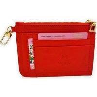 SADDLER Women's 'Piper' Gift Boxed Real Leather Zip Top Credit Card Holder Purse in Red