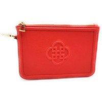SADDLER Women's 'Frankie' Gift Boxed Real Leather Zip Top Cosmetic Make Up Pouch in Red