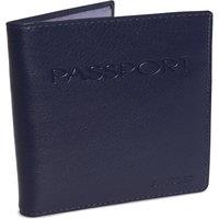 SADDLER Women's 'Harper' RFID with Card Slots Leather Passport Holder in Dark Blue