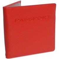 SADDLER Women's 'Harper' RFID with Card Slots Leather Passport Holder in Red