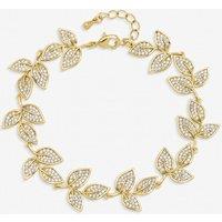 Jon Richard Women's Gold Plated & Cubic Zirconia Leaf Bracelet