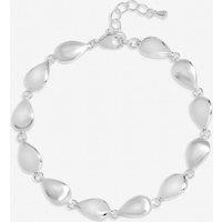 Inicio Women's Sterling Silver Plated Polished & Satin Pebble Bracelet - Gift Pouch