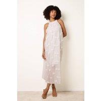 Blue Vanilla Women's Ivory Sleeveless Slip On Turtleneck Maxi Dress | Size: Medium/Large