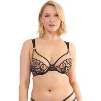 Playful Promises Women's Lilith Black Graphic Embroidery 'Bra' | Size: 36E
