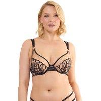 Playful Promises Women's Lilith Black Graphic Embroidery 'Bra' | Size: 36G