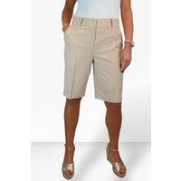Paulo Due Women's Smart Pleated Tailored Shorts in Beige | Size: 12