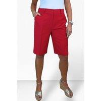 Paulo Due Women's Smart Pleated Tailored Shorts in Red | Size: 8