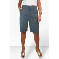 Paulo Due Women's Smart Pleated Tailored Shorts in Mid Grey | Size: 12
