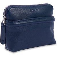 SADDLER Women's 'Louisa' RFID Leather Zipped Organiser & Cosmetic Pouch in Navy