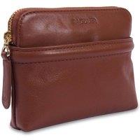 SADDLER Women's 'Louisa' RFID Leather Zipped Organiser & Cosmetic Pouch in Tan