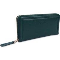 SADDLER Women's 'Beatrice' Gift Boxed RFID Long Zipper Real Leather Purse in Green