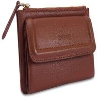 SADDLER Women's 'Marion' Real Leather Bifold Card Wallet with Zip Top Coin Purse in Tan