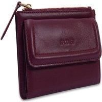 SADDLER Women's 'Marion' Real Leather Bifold Card Wallet with Zip Top Coin Purse in Burgundy