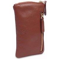 SADDLER Women's 'Mabel' Gift Boxed Zip Top Real Leather Glasses & Card Case in Tan