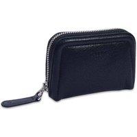 SADDLER Women's 'Annabelle' RFID 2 Section Leather Zip Top Coin Purse in Black