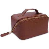 SADDLER Women's 'Harriet' Gift Boxed Real Leather Vanity Cosmetics Box Case in Tan
