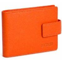SADDLER Women's 'Robyn' Gift Boxed RFID Handmade Leather Compact Card Wallet in Orange
