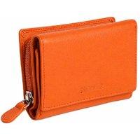SADDLER Women's 'Carla' Gift Boxed RFID Handmade Leather Trifold Purse in Orange