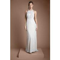 Coast Women's Honoured Sculpting Halterneck Embellished Wedding Dress in Ivory | Size: 10