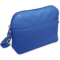 SADDLER Women's 'Brooklyn' RFID Adjustable Strap Leather Zip Top Handbag in Blue