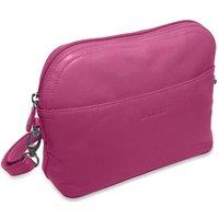 SADDLER Women's 'Brooklyn' RFID Adjustable Strap Leather Zip Top Handbag in Magenta