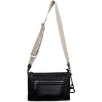 SADDLER Women's 'Ellen' 3 Section Handmade Leather Zip Top Crossbody Bag in Black