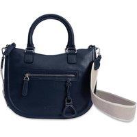 SADDLER Women's Twin Handle Handmade Real Leather Crossbody Handbag in Navy