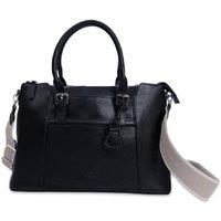SADDLER Women's 'Elizabeth' Twin Handles Handmade Leather Zip Top Workbag in Black