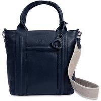 SADDLER Women's 'Patricia' Secure Pocket Zip Top Handmade Leather Handbag in Navy
