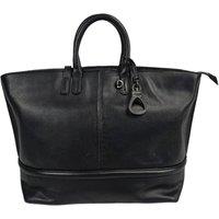 SADDLER Women's 'Victoria' Zip Top Handmade Oversize East West Tote Bag in Black