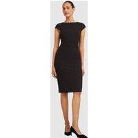 Hobbs London Women's Mia Crew Neck Midi Dress in Black | Size: 8