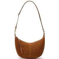 Clarks Women's Willow Moon Tan Suede Shoulder Bags, Cross Body Bag in Brown