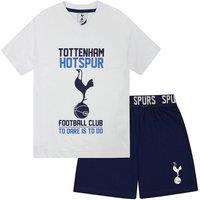 Tottenham Hotspur FC Boy's Kids Short Pyjama Set in White | Size: 8-9 Years