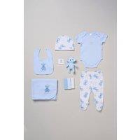 Rock a Bye Baby Boy's Little Prince Print 10-Piece Hanging Gift Set in Blue | Size: 0-3 m