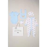 Rock a Bye Baby Boy's 5-Piece Bear Print All in One Baby Gift Set in Blue | Size: 3-6 m