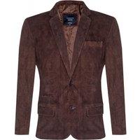 Infinity Leather Men's Blazer Suede Jacket Soft Italian Leather Coat in Brown | Size: Medium