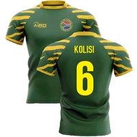 South Africa Men's 2025 - 2026 Springboks Home Concept Rugby Shirt - Kolisi 6 in Green | Size: XL
