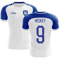 Leicester City FC Men's 2025 - 2026 Leicester Away Concept Football Shirt - Heskey 9 in White | Size: 5XL