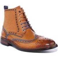 JUSTINREESS ENGLAND Men's 'Gary' Leather Ankle Boots in Brown | Size: 8