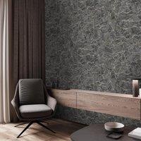 Boutique Carrara Textured Plain Onyx Wallpaper in Black | Size: 10000mm x 520mm