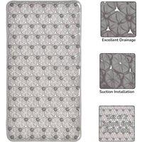 Showerdrape Laguna Anti Slip PVC Bath Mat 68cm x 37cm - 2 Set in Grey | Size: 68 cm x 37 cm