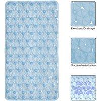 Showerdrape Laguna Anti Slip PVC Bath Mat 68cm x 37cm - 2 Set in Blue | Size: 68 cm x 37 cm