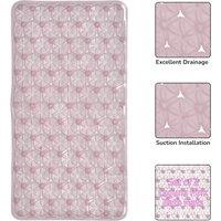 Showerdrape Laguna Anti Slip PVC Bath Mat 68cm x 37cm - 2 Set in Pink | Size: 68 cm x 37 cm