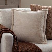 Furn Kallu Reversible Faux Fur Cushion in Natural | Size: 55 cm x 55 cm